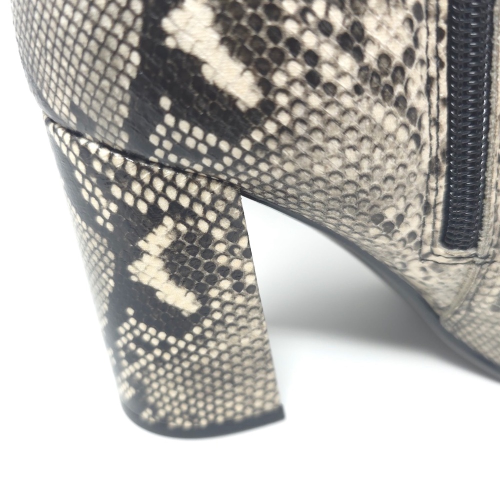 New Marc Fisher Greneda2 Snakeskin Leather Pointed Toe Ankle Boots - Picture 9 of 10